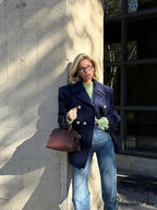 Navy Woolen Brief Jacket