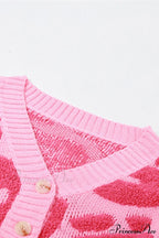 Neck Crop Jacquard V Sweater