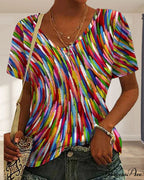 Neck Design Round Colorful T-Shirt