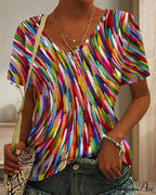 Neck Design Round Colorful T-Shirt