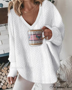 Neck Long V Arm Sweater