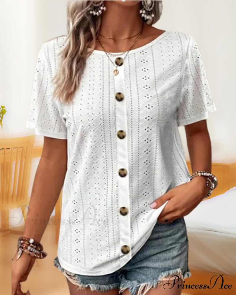 Neck Plain Round T-Shirt