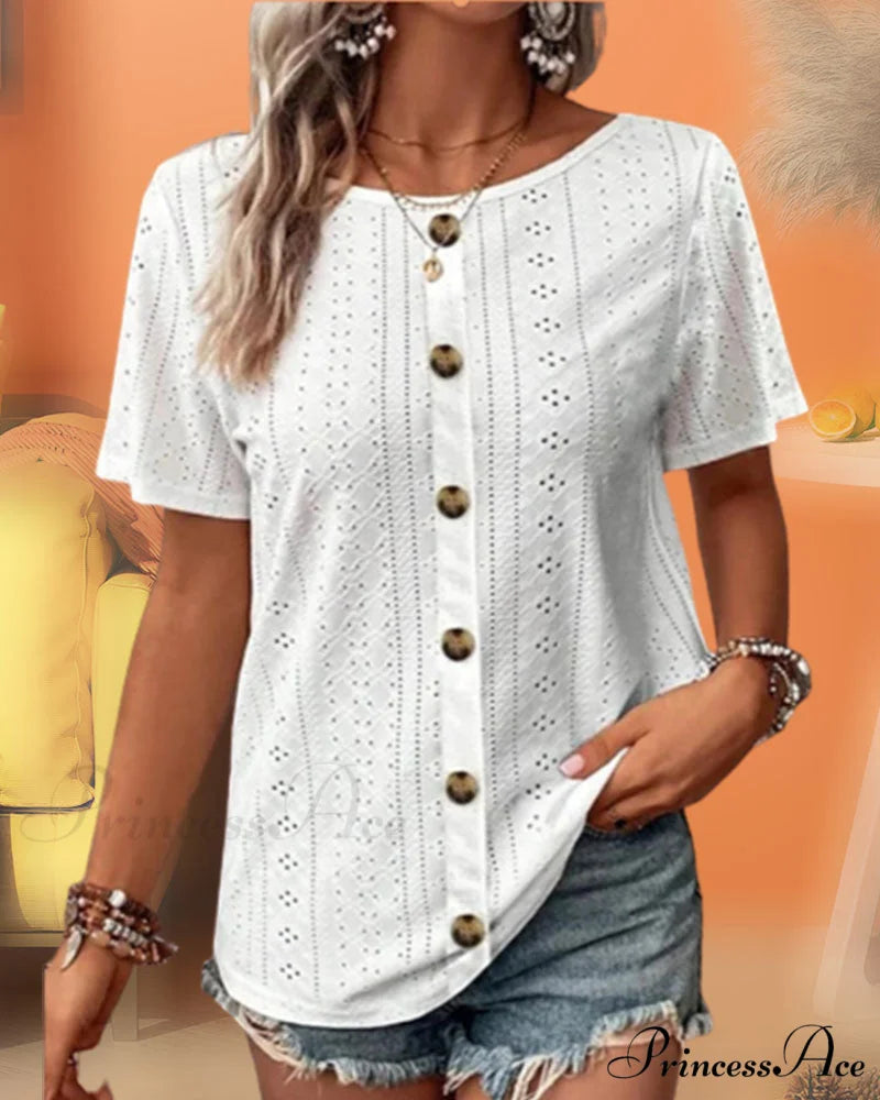 Neck Plain Round T-Shirt