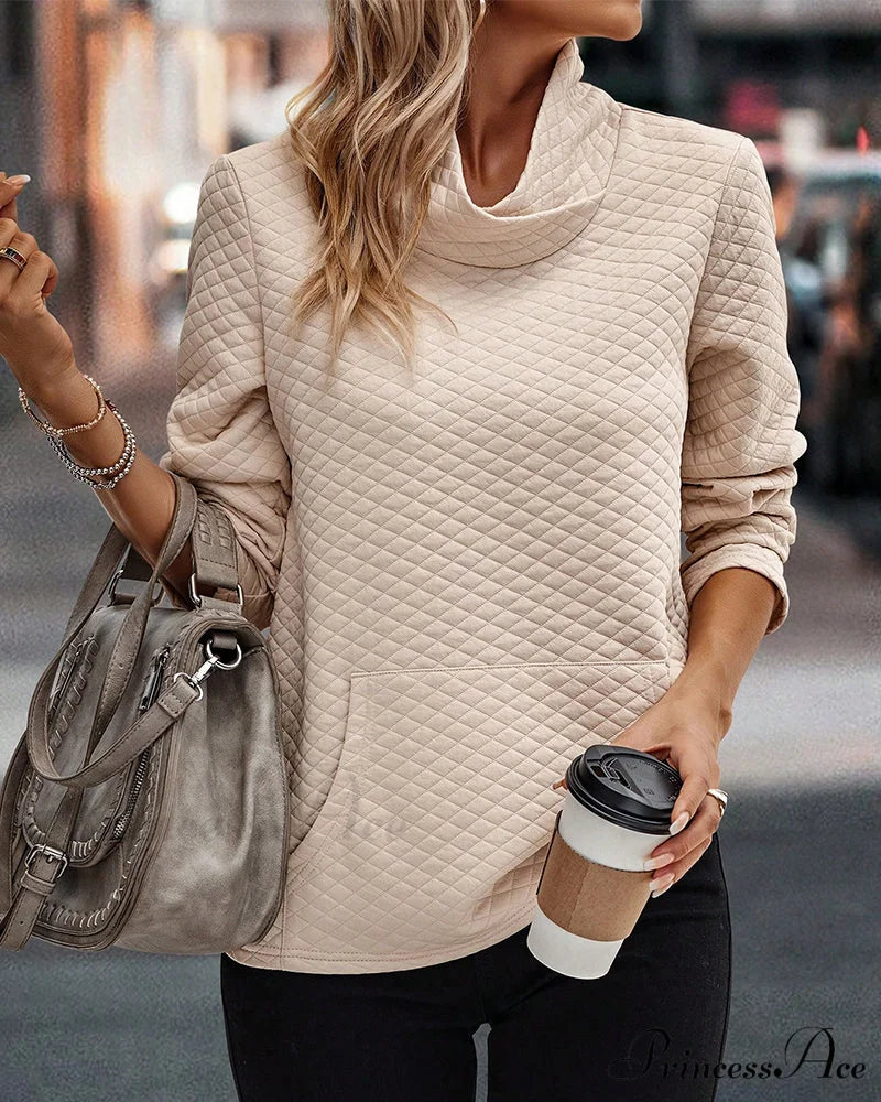 neck sweatshirt High solid in color