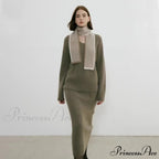 Neckerchief Women Retro Style Block Color Warm Scarf