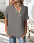 Neckline Irregular in Solid T-Shirt Color
