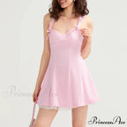 Necktie Band Skater Mini Dress