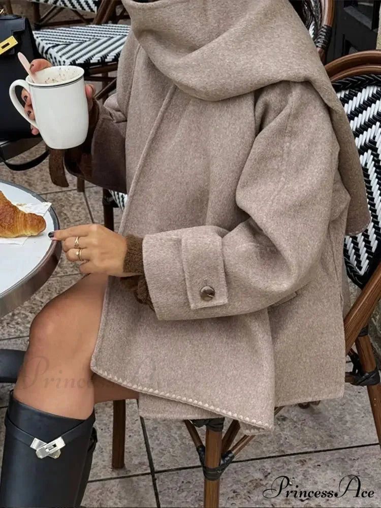 Neckwear Collar Woolen Mixes Brief Coat