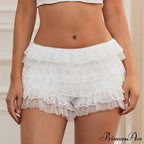 Net Lace Ribbon Booty Short