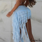 Net Streaming Unpredictable Hem Skirt