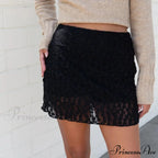 Net Transparent Flower Slim Skirt