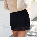 Net Transparent Flower Slim Skirt