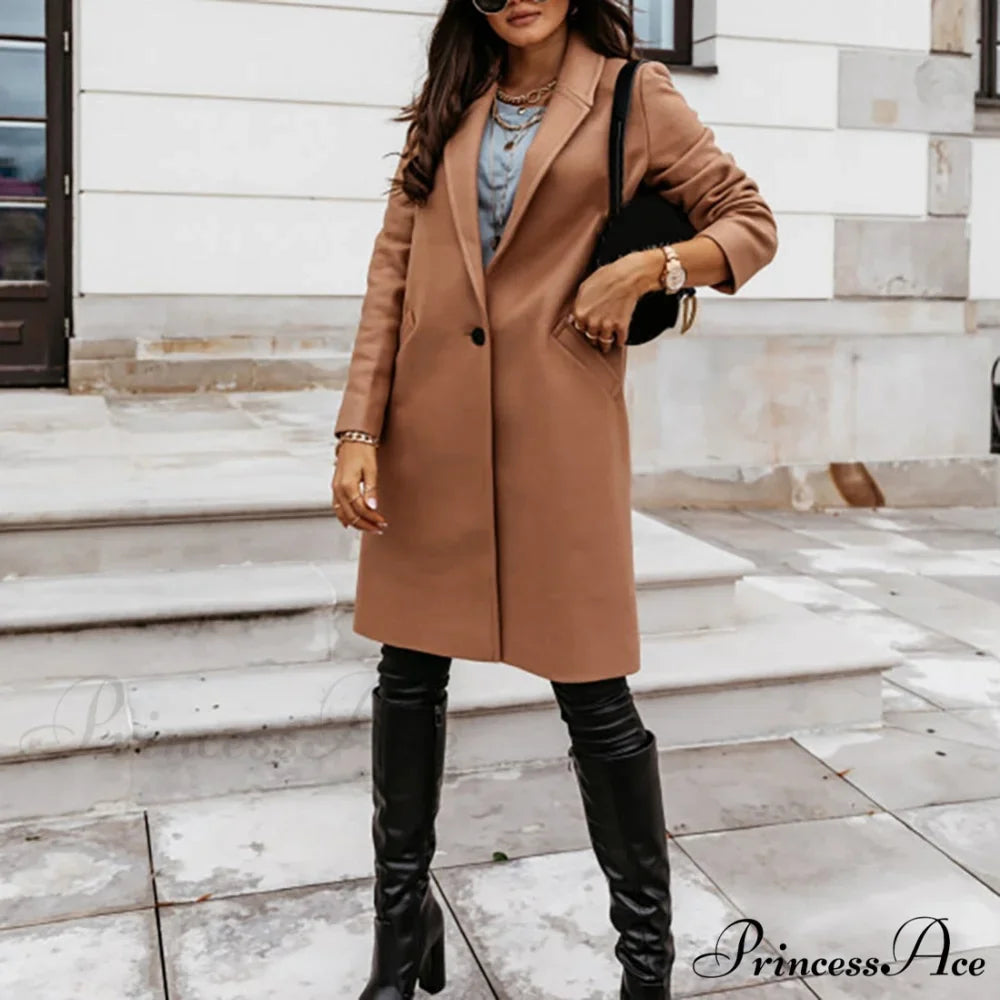 New Arrival Casual Pocket Lapel Overcoat