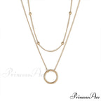 New Arrival Double Layer Circle Pendant Necklaces