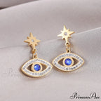 New Arrival Evil Eye Blue Stone Pendant Earrings