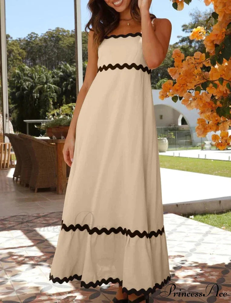 New Fashion Sexy Strapless Strap Women Long Boho Dress