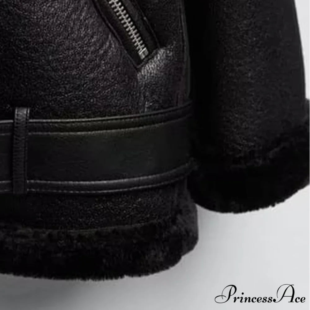 New Faux Leather Double Sided Coat