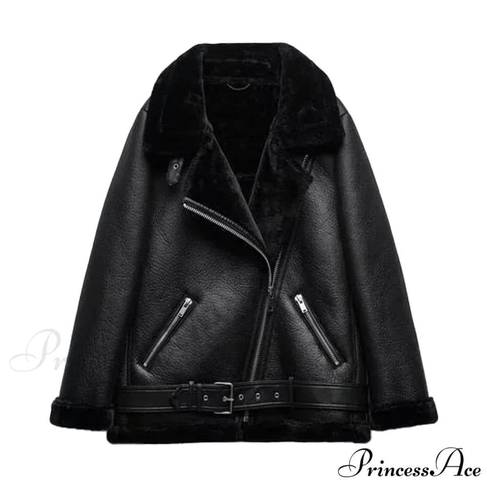 New Faux Leather Double Sided Coat
