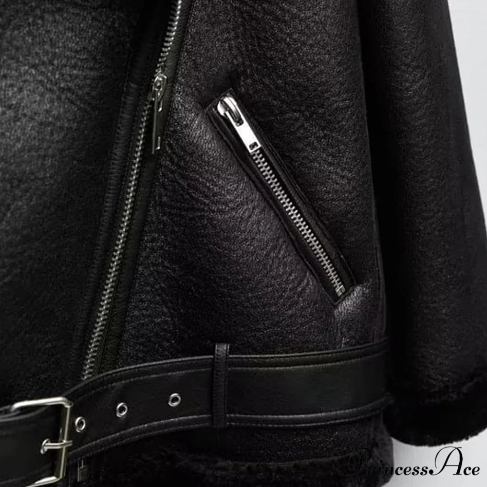 New Faux Leather Double Sided Coat