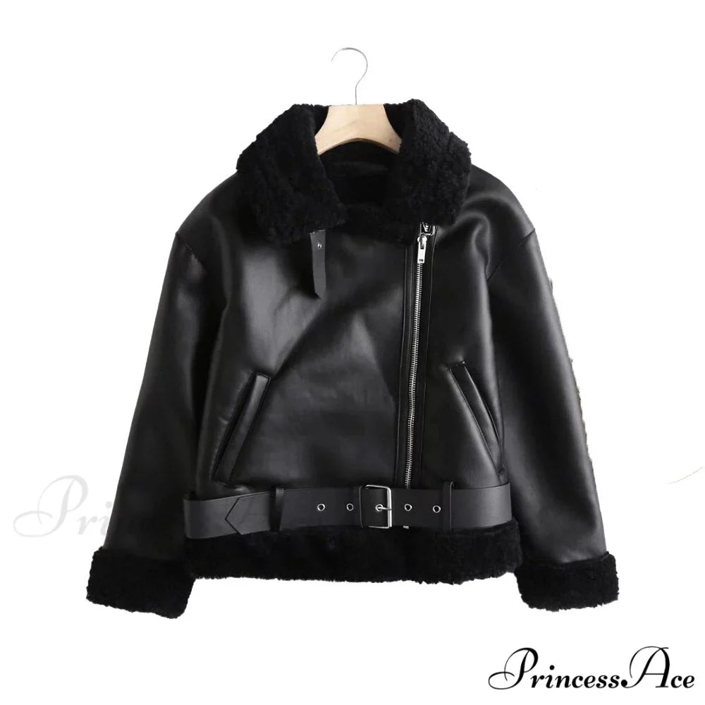 New Faux Leather Double Sided Coat