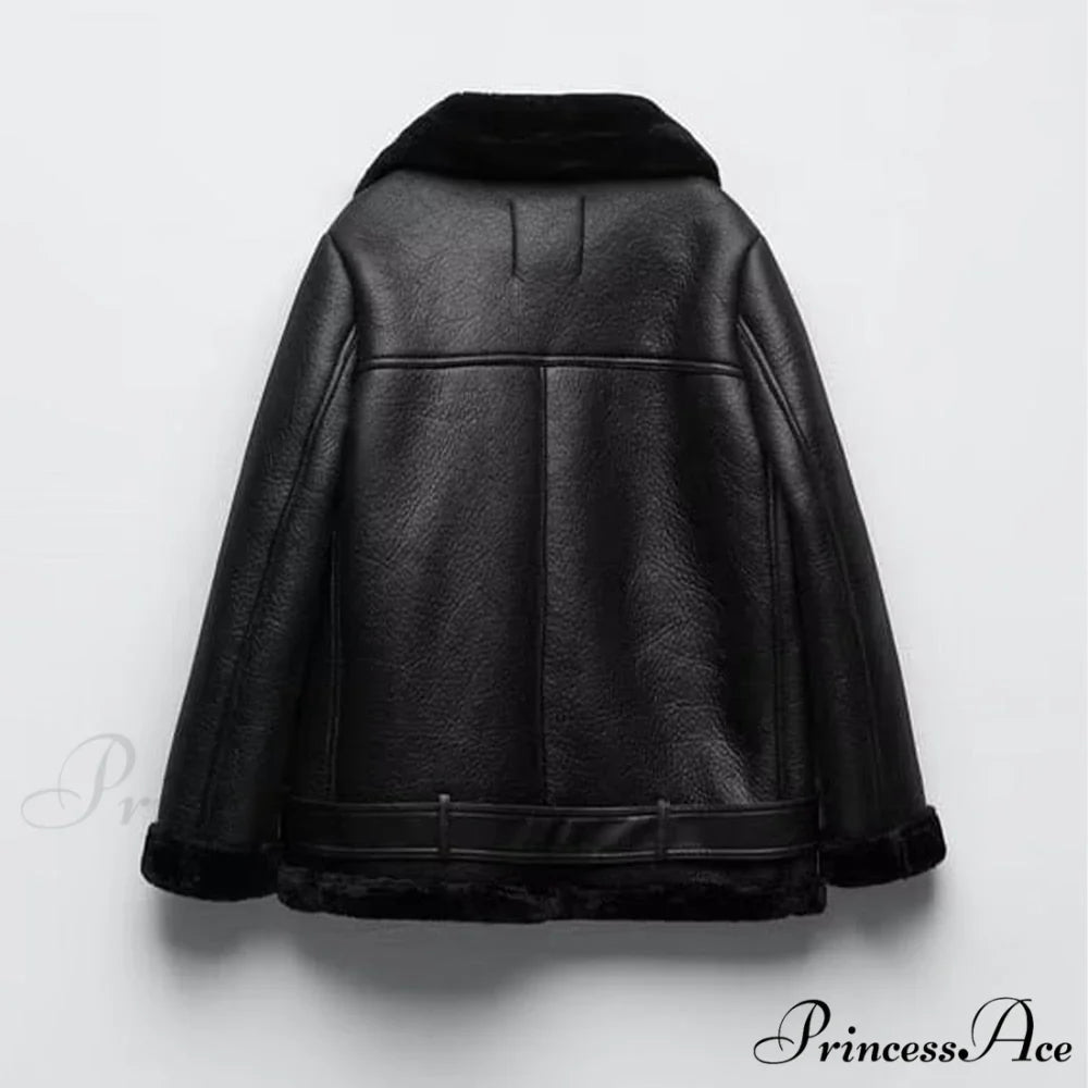 New Faux Leather Double Sided Coat