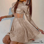 New Femme Sexy hiny Bright Fluffy Dress