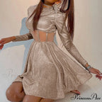 New Femme Sexy hiny Bright Fluffy Dress