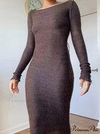 New Knitted Bodycon Fairy Grunge Casual Fashion Maxi Dress