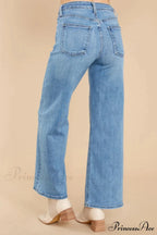 New Loose Straight Leg Casual Fashion Retro Distressed High Waist Wide Leg Cropped Denim Jean