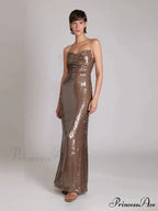 New Sexy Sleeveless Backless Lace-up Slim Long Dress Bright Sequins Christmas Party Dress