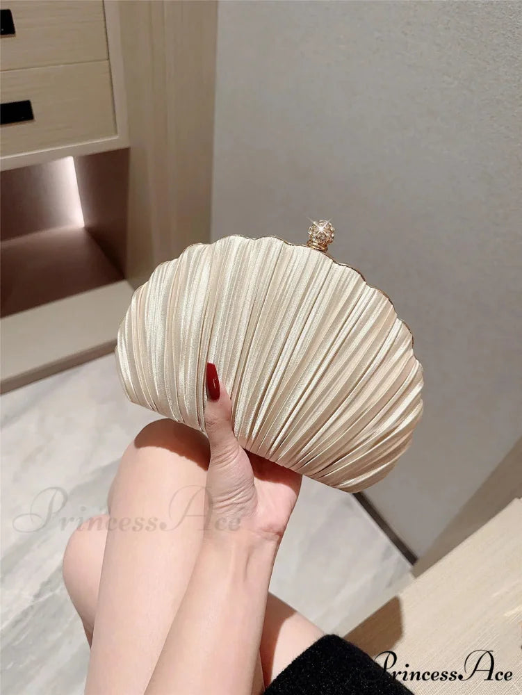 New Shell Evening Bag Diamond Pattern Clutch Bag