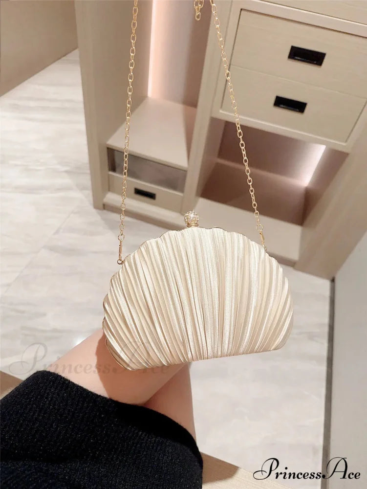 New Shell Evening Bag Diamond Pattern Clutch Bag
