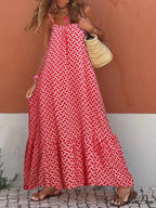 New Sleeveless Print Summer Spaghetti Strap Boho Dress