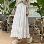 New Summer Women Long Skirt Enchanted Castle Personalized Lace