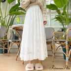 New Summer Women Long Skirt Enchanted Castle Personalized Lace