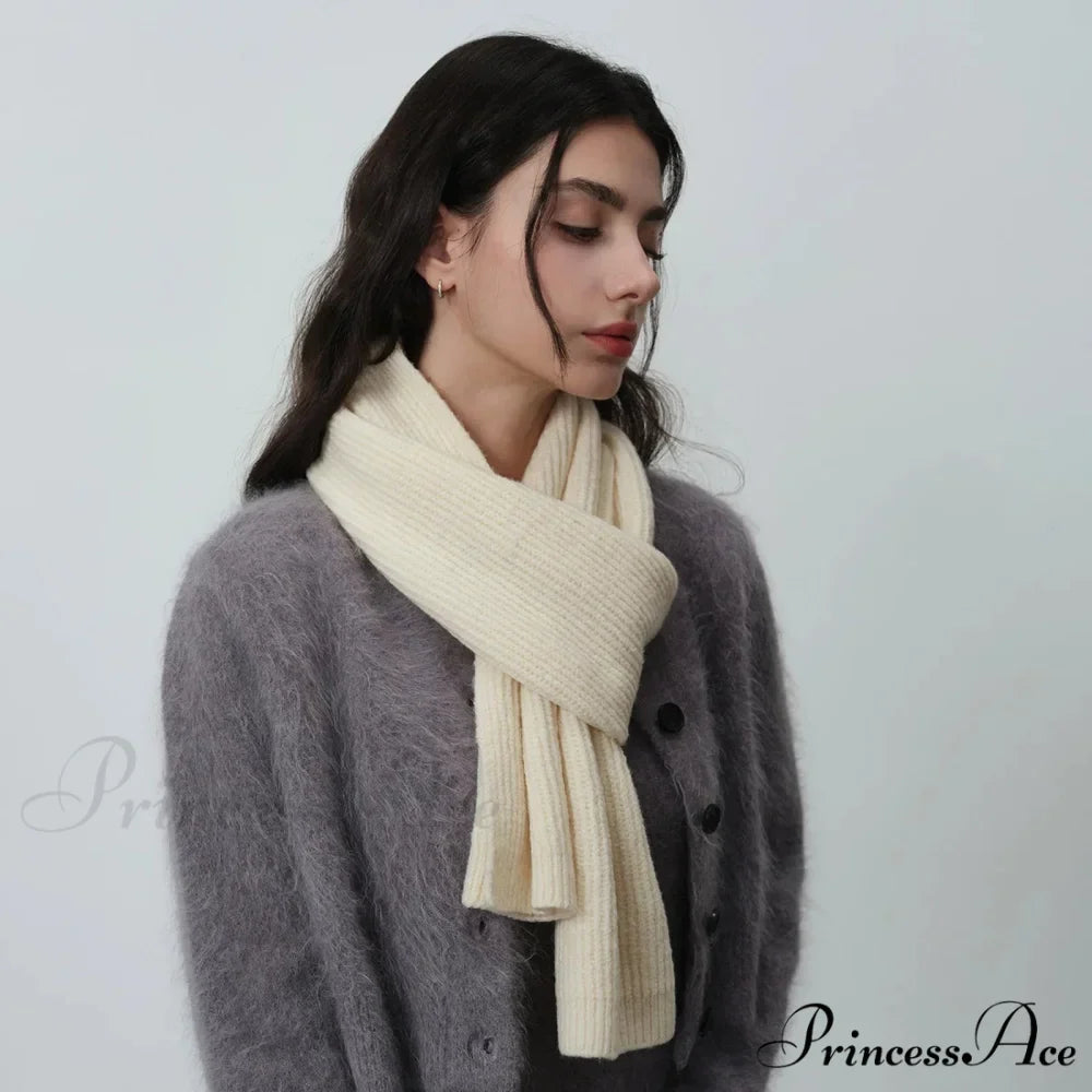 New Warm Knitted Wool Blended Scarf for Autumn Winter Comfort