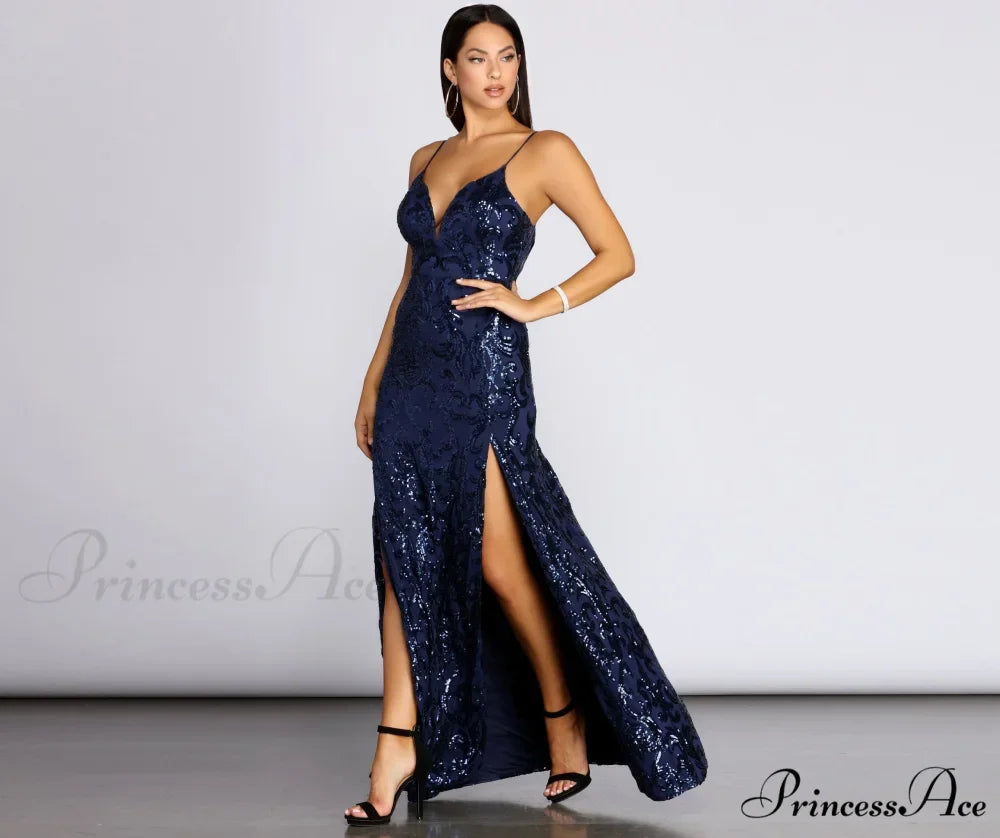 Nia Sequin Stylish Scroll Dress