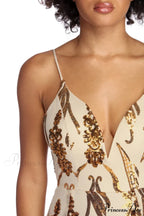 Nia Sequin Stylish Scroll Dress