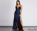 Nia Sequin Stylish Scroll Dress