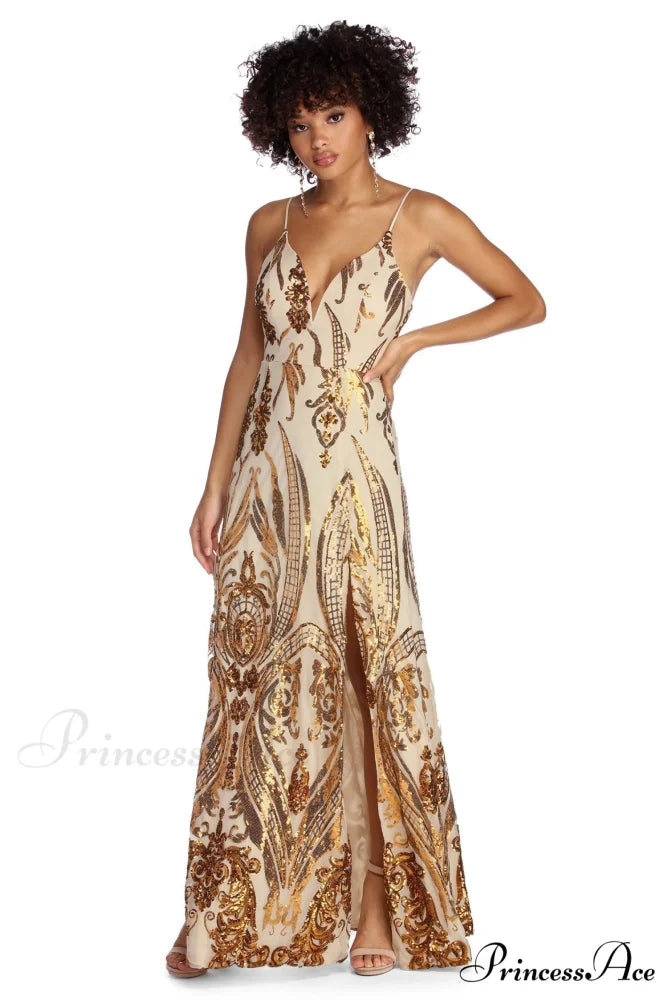 Nia Sequin Stylish Scroll Dress