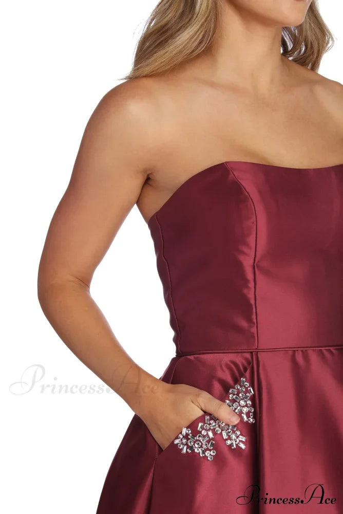 Noelle Formal Stylish Satin Party Dress