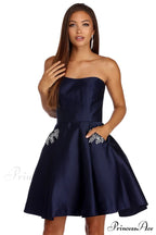 Noelle Formal Stylish Satin Party Dress