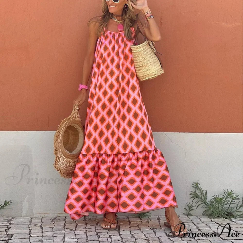 O Neck Backless Maxi Dress
