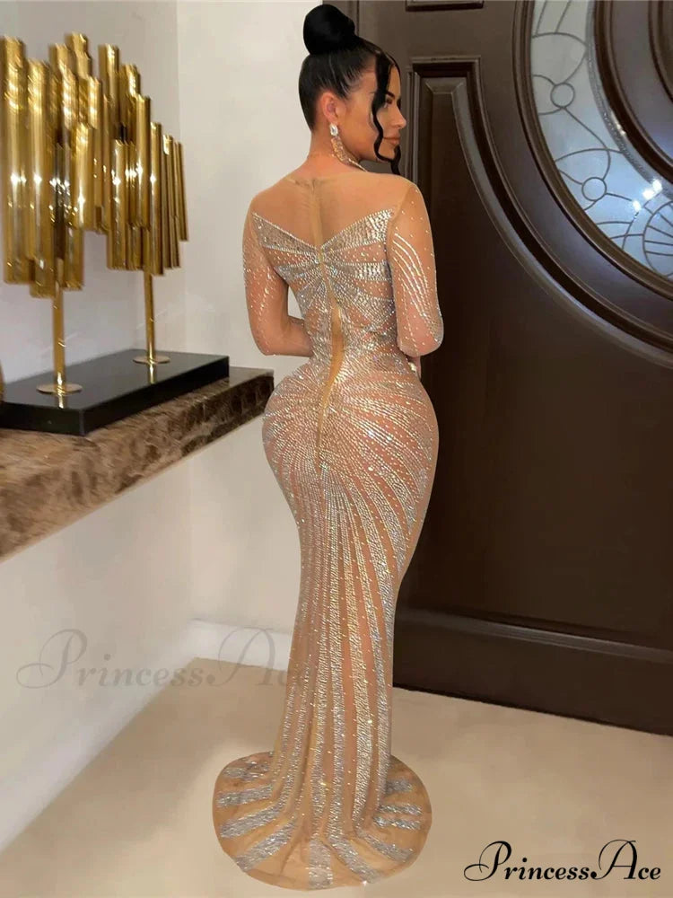 O-Neck Long Sleeve Party Dress