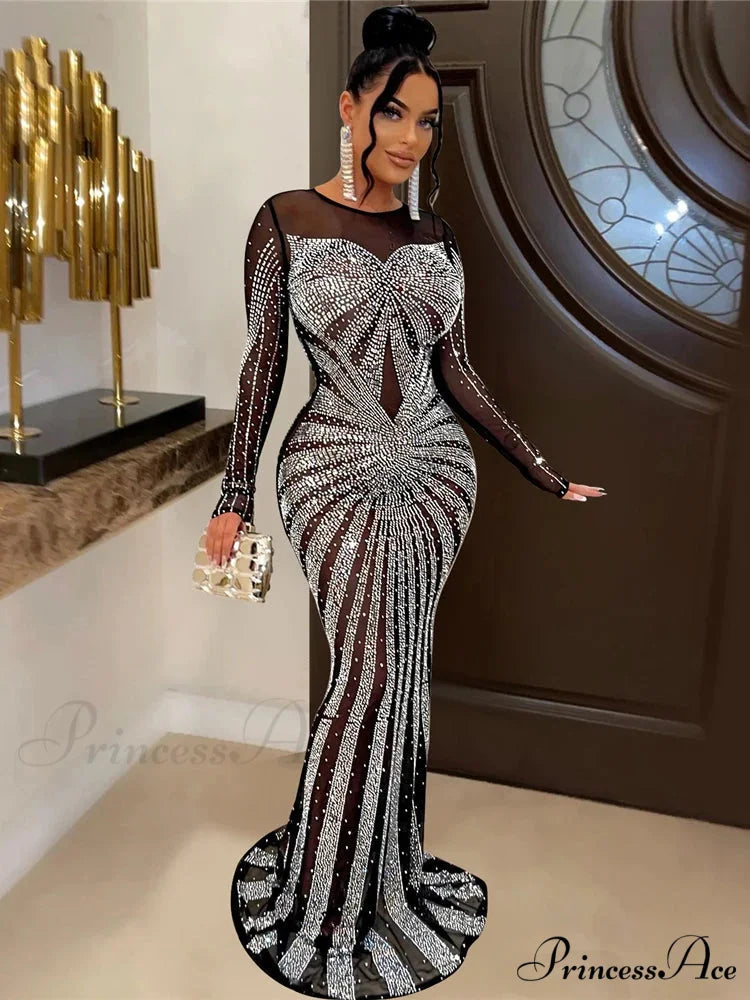 O-Neck Long Sleeve Party Dress