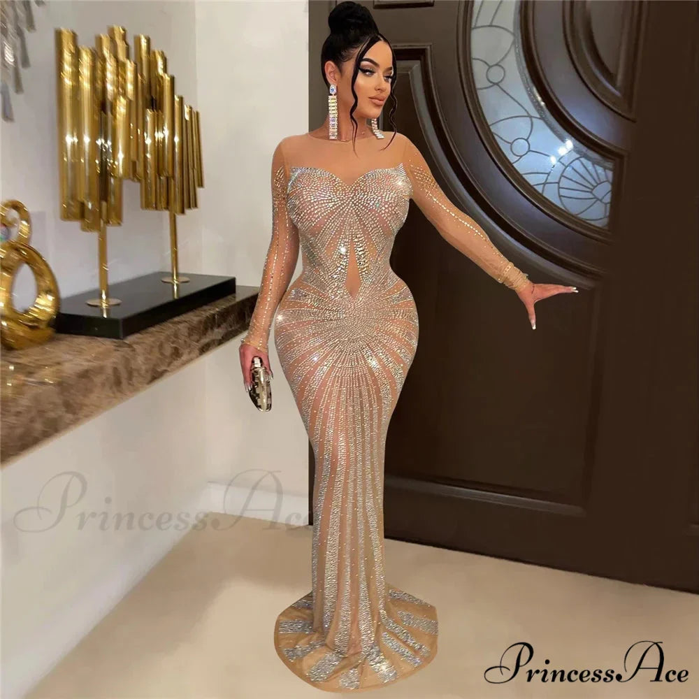 O-Neck Long Sleeve Party Dress