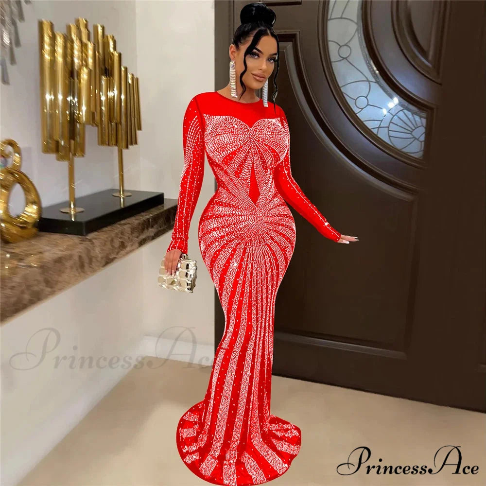 O-Neck Long Sleeve Party Dress