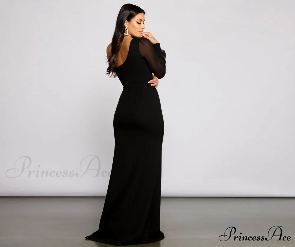 Odette Formal One Charming Shoulder Crepe Mermaid Dress