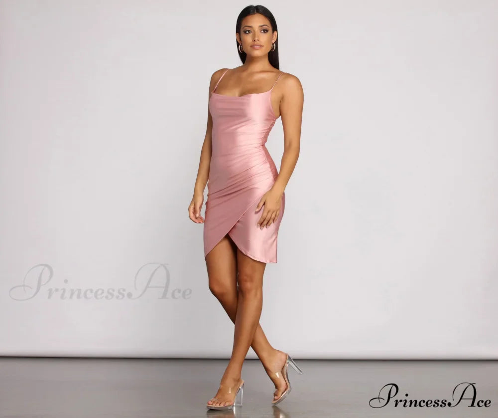 Of The Moment Charming Wrap Front Mini Dress
