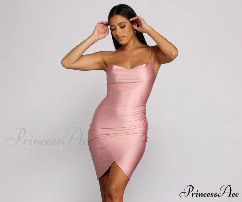 Of The Moment Charming Wrap Front Mini Dress
